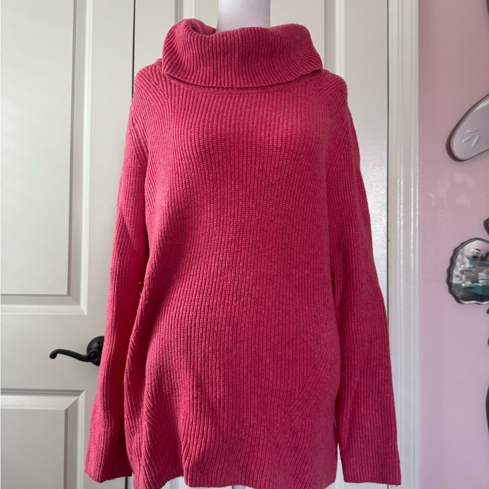 Talbots Vibrant Pink Cowl Neck Sweater